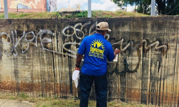 DSDC Graffiti Removal Team Hits Downtown Streets