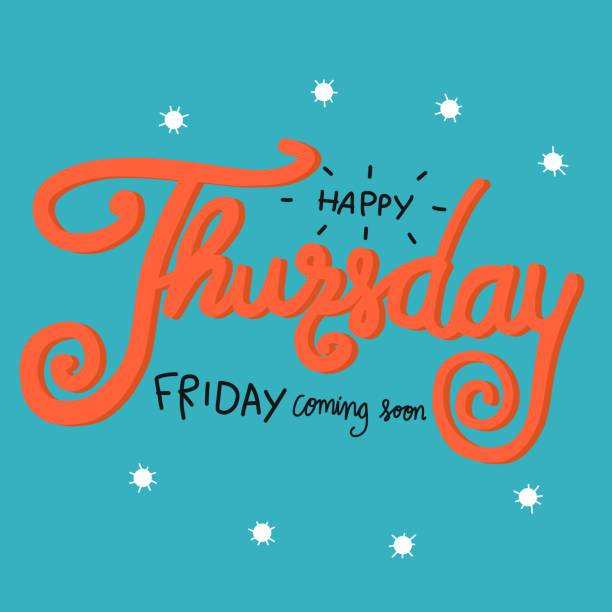Happy Thursday Friday coming soon word doodle vector illustration ...
